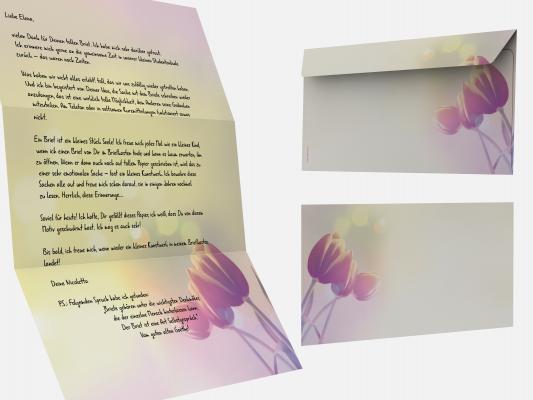 Motivpapier Tulpen im Sonnenlicht Briefpapier mit Motiv